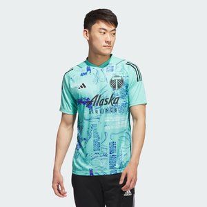Adidas Portland Timbers FC Men's Short Sleeve One Planet Parley Jersey Medium